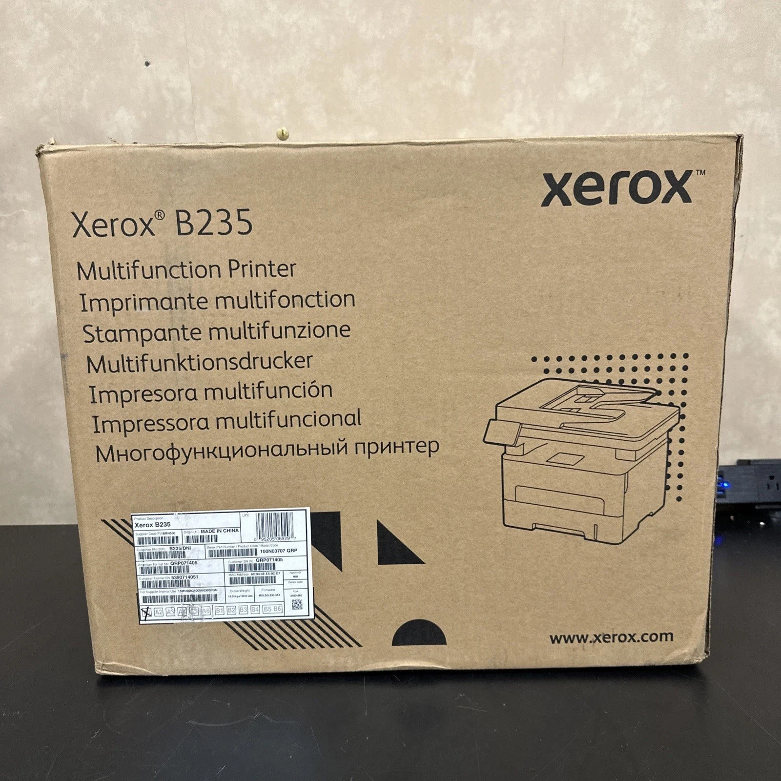 Xerox B235 Wireless Monochrome Laser All In One Printer