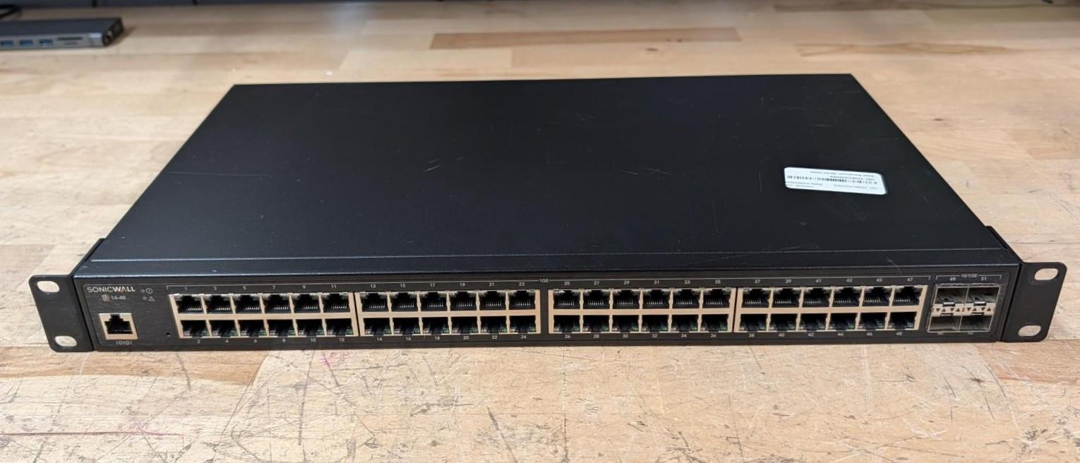 SonicWALL SWS14-48 48-Port 1Gbe & 4x 10GbE SFP+ Managed Network Switch 1RK46-0E6