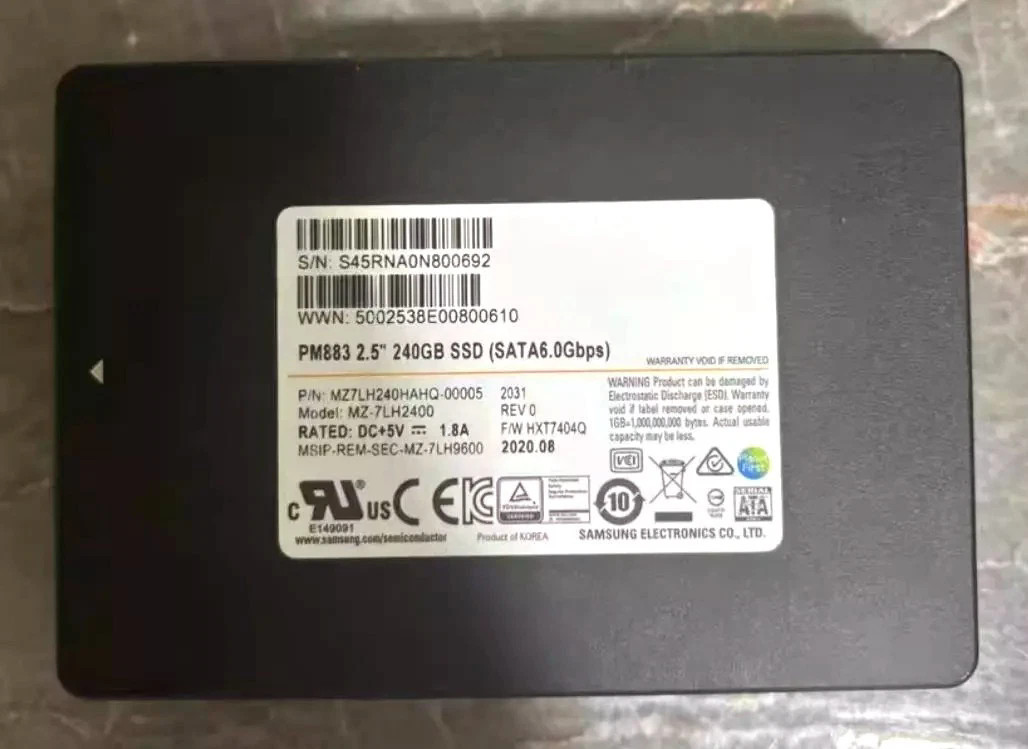 Samsung PM883 240GB 2.5'' SATA 6.0Gbps Internal MZ7LH240HAHQ-00005 SSD