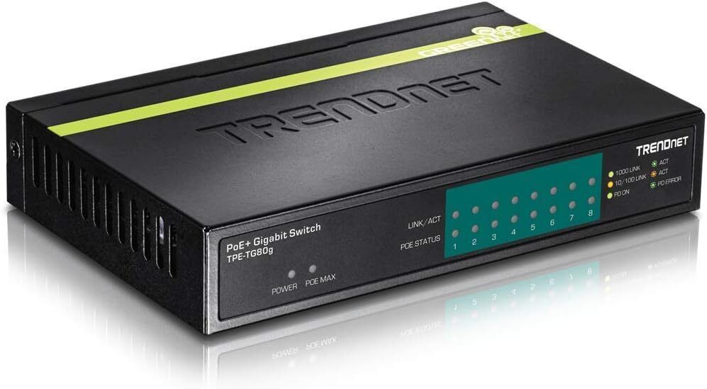 TRENDnet TPE-TG80g 8-port Gigabit GREENnet PoE+ Switch RENEWED