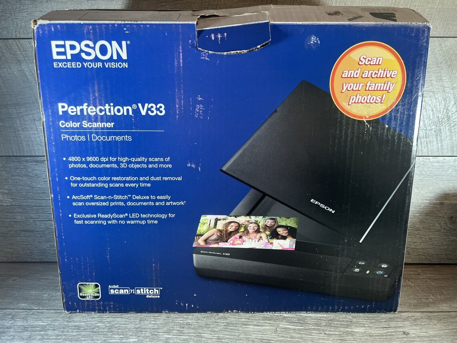 Epson Perfection V33 Flatbed Photo Document Scanner OPEN BOX