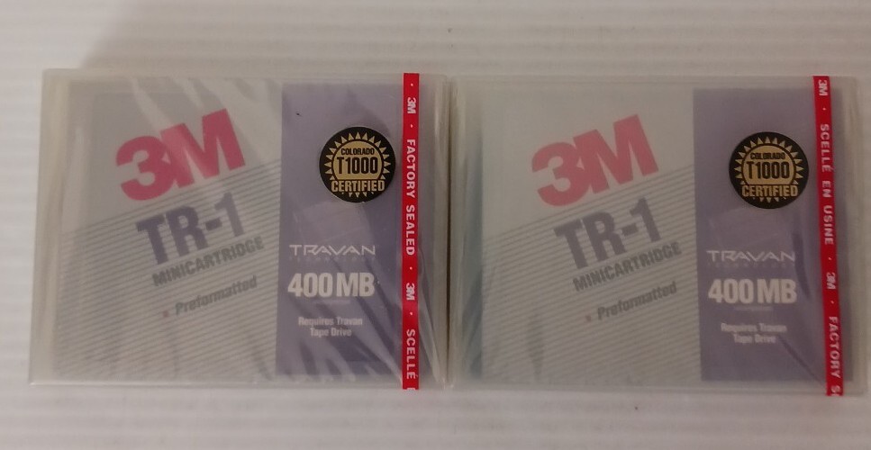 Lot of 2  Sealed 3M Imation TR-1 TRAVAN-1   400MB/800MB Minicartridge