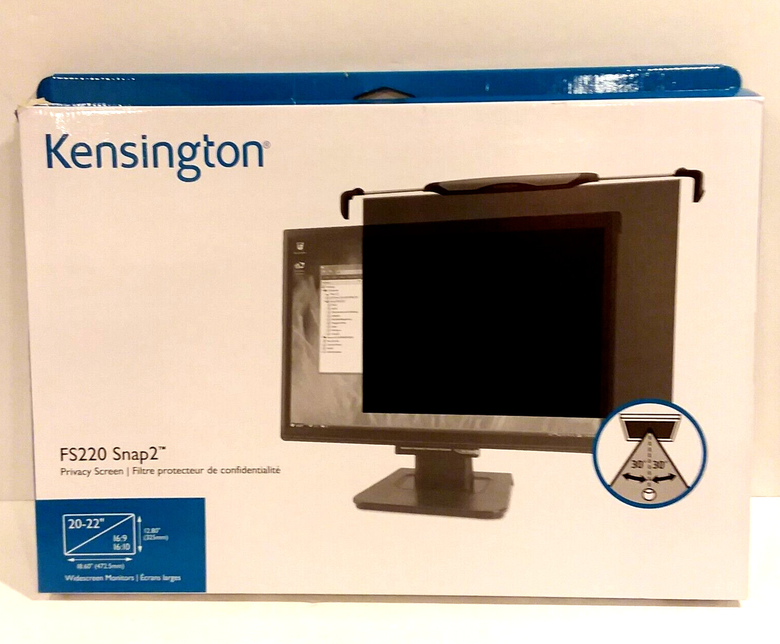 Kensington FS220 Snap2 Privacy Screen for 20" to 22" Widescreen Monitors 55779