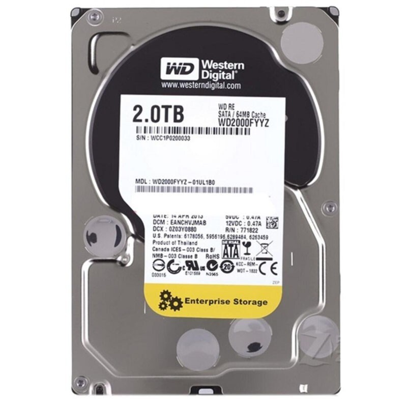 Western Digital RE WD2000FYYZ 2TB 7200RPM SATA 3.5" Enterprise HDD Hard Drive