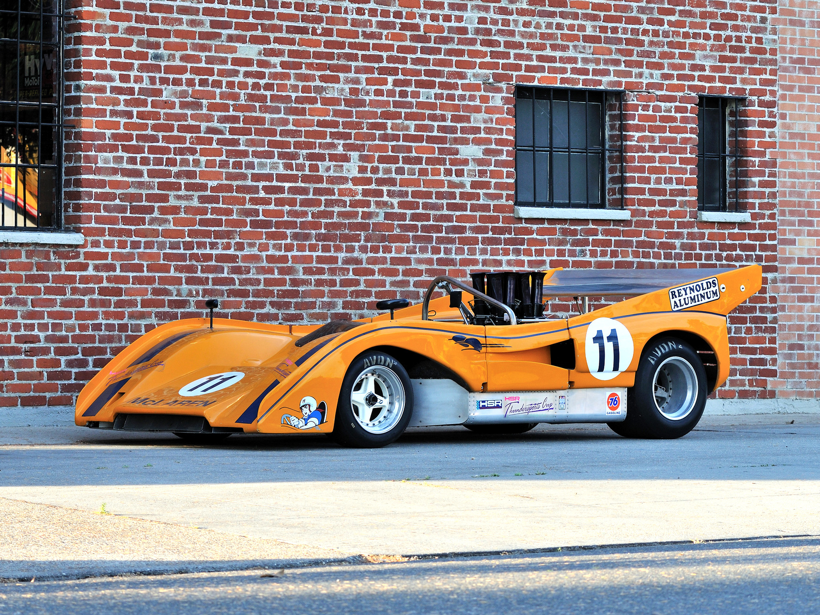 Cars 1971 mclaren m8e race Desk Mat Stitched