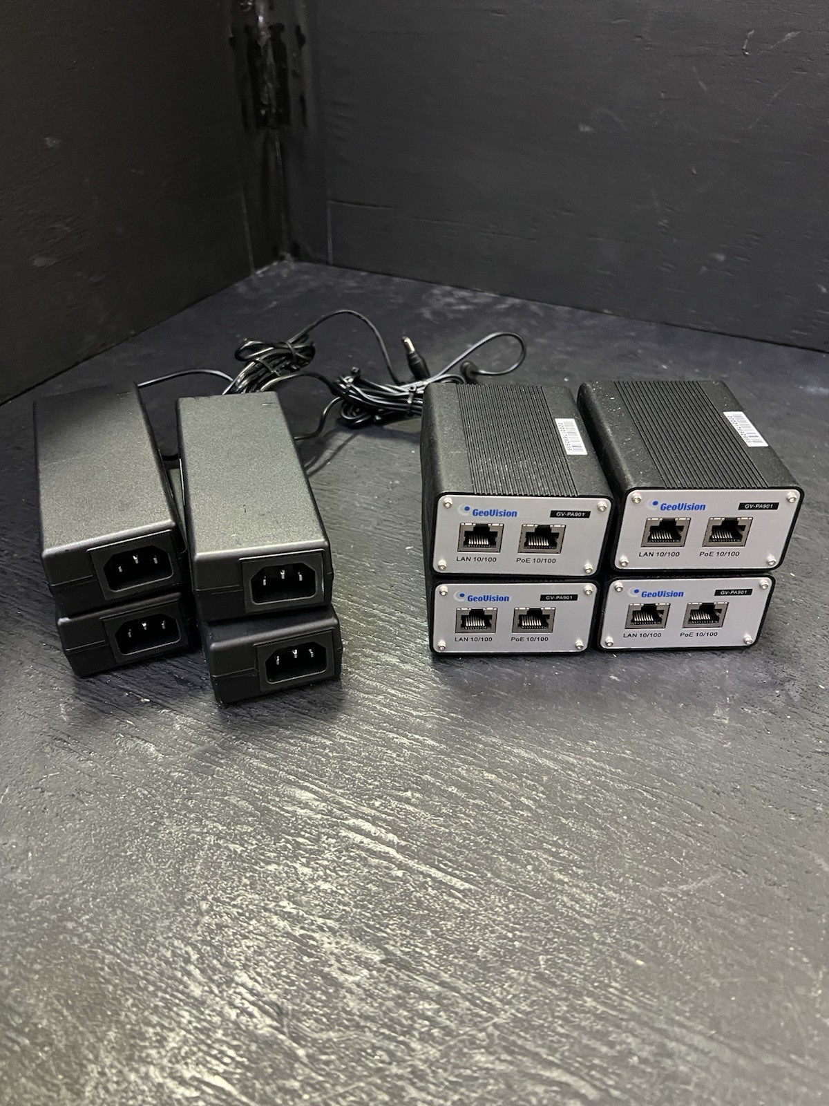 Lot of 4 GeoVision GV-PA901 PoE Adapter w/ PS 100m/328’ 90W PoE Injector
