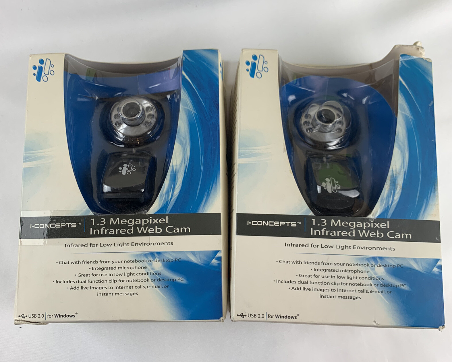 I-CONCEPTS 1.3 MEGAPIXEL BLACK WEB CAM 49552N, NEW 1024*768 Resolution 2 Pack
