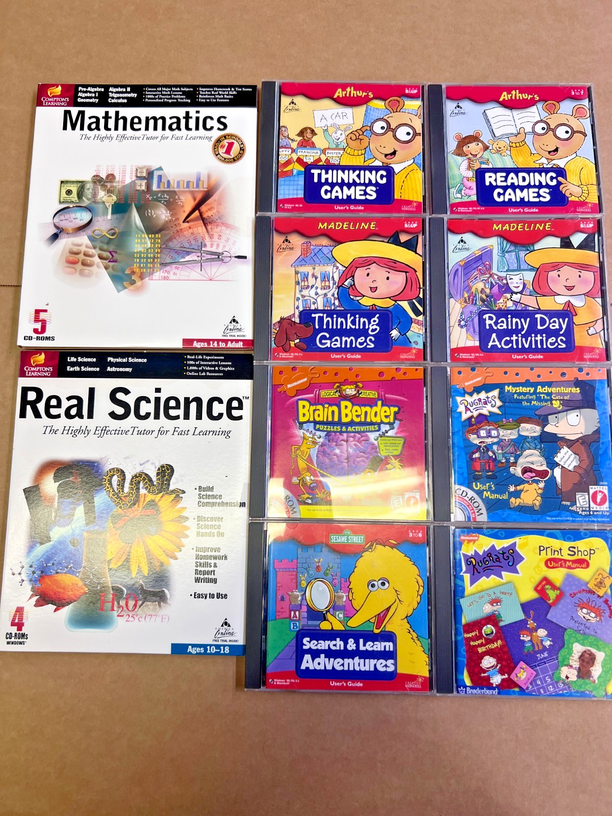 educational adventure cd roms Lot Of 10 Windows Madeline Arthur Big Bird Reading