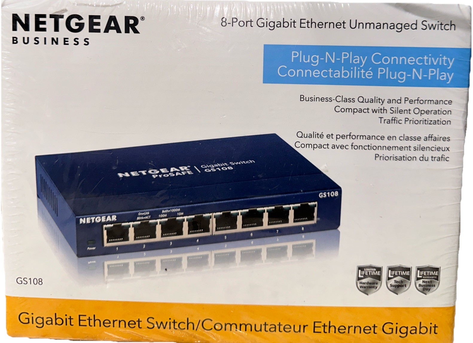 NETGEAR 8-Port Gigabit Ethernet Unmanaged Switch (GS108) 400NAS ( New Sealed )