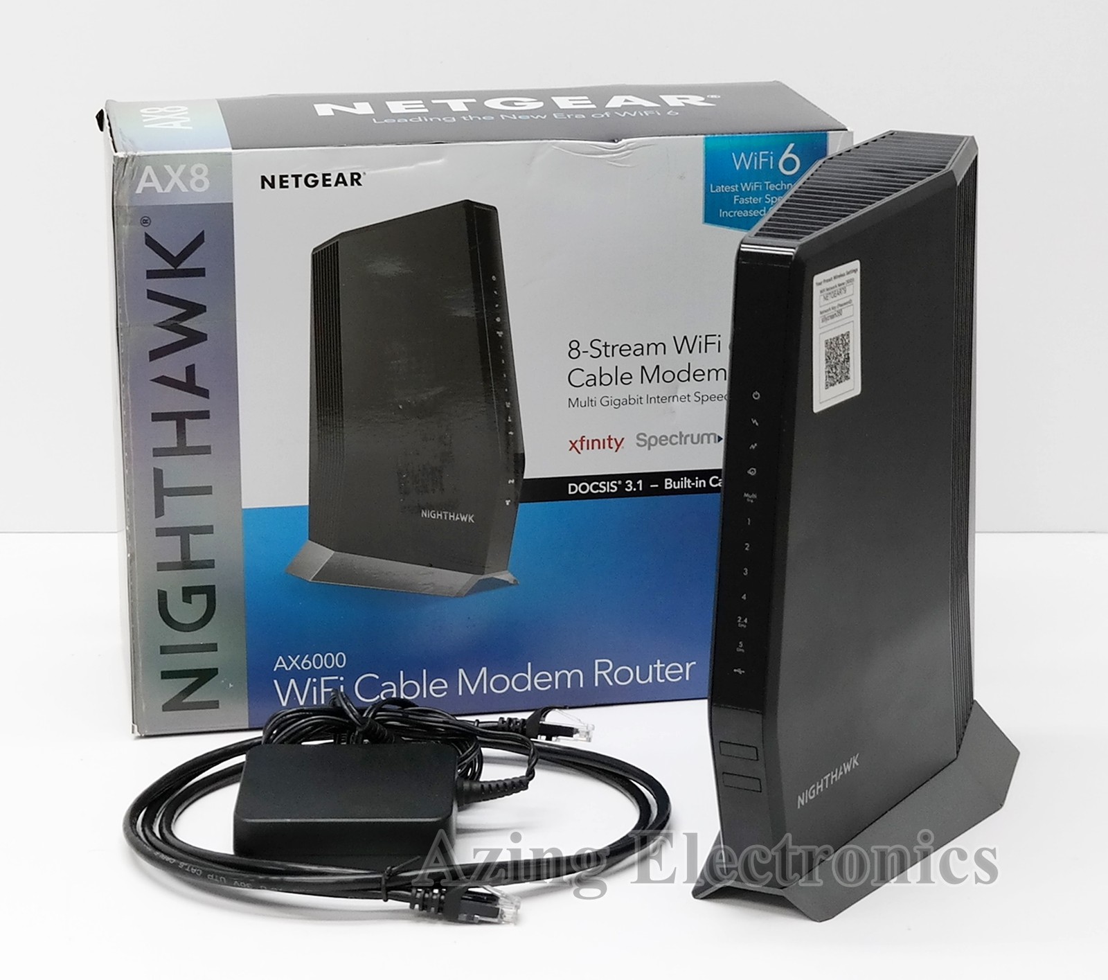 NETGEAR Nighthawk CAX80 AX6000 8-Stream Wi-Fi 6 Cable Modem Router