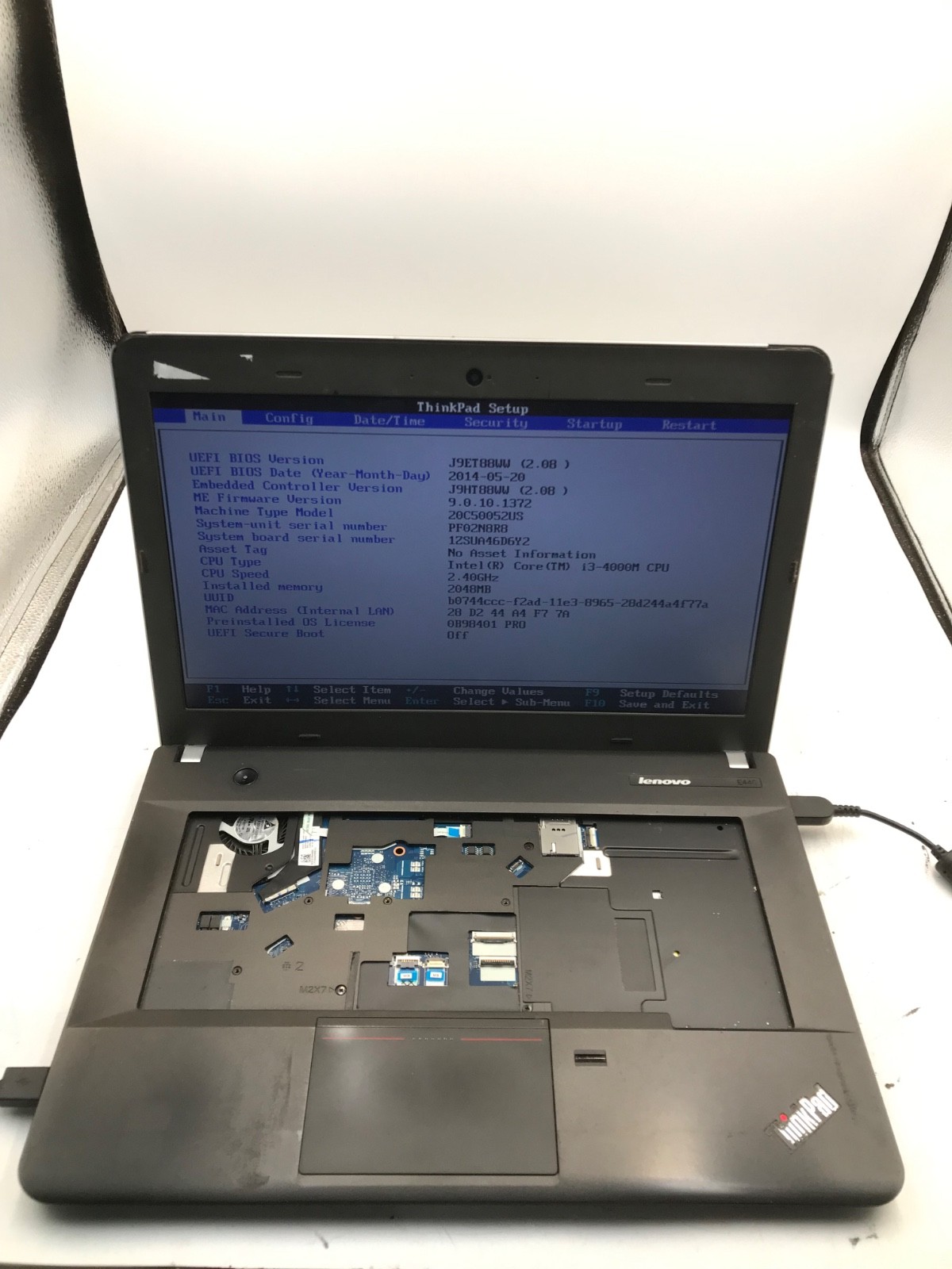 Lenovo ThinkPad E440 Intel Core i3-4000M 14" Laptop- BAD RAM SLOT/NO KB-MZ