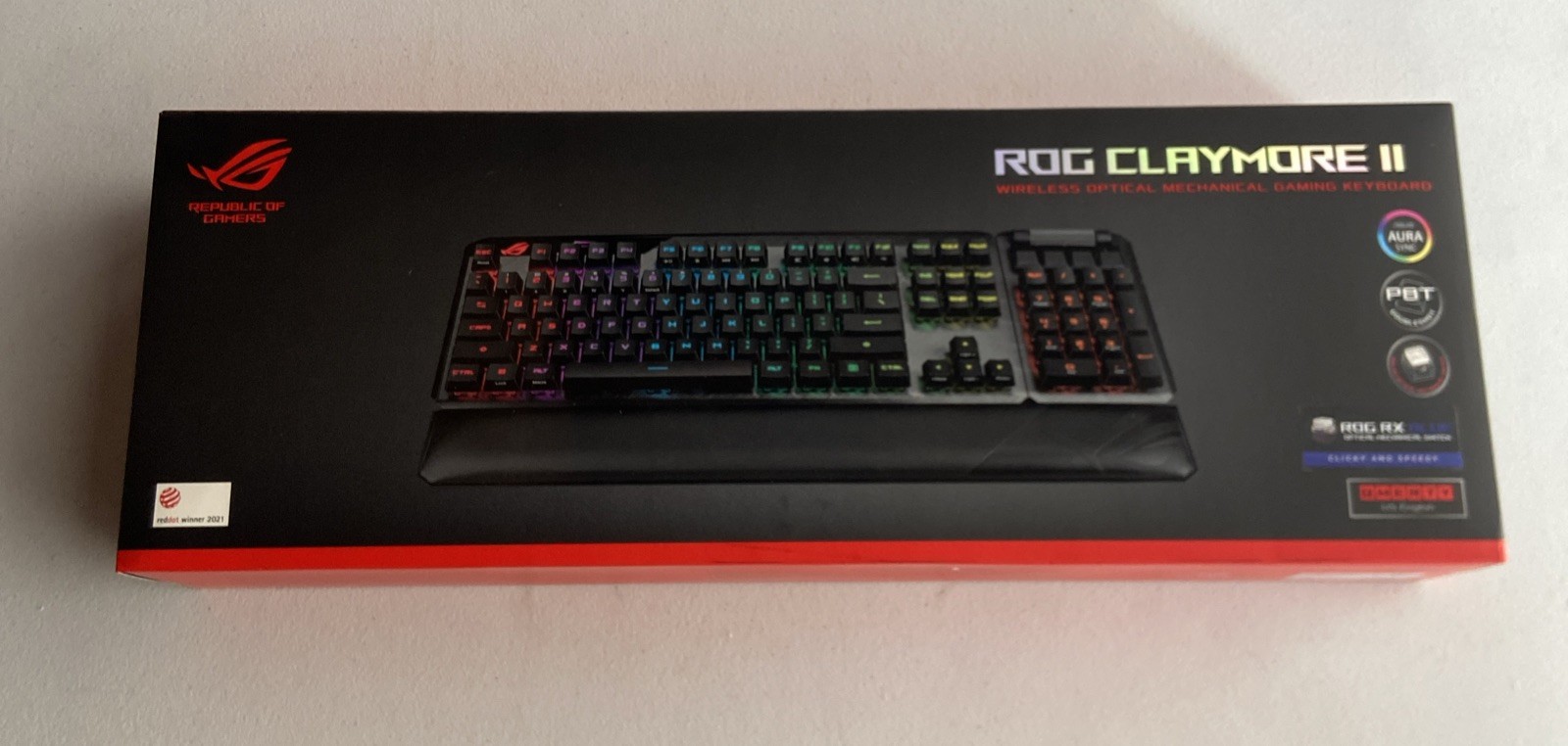 Asus ROG Claymore II Mechanical Keyboard RX Blue Optical Mechanical Blue - NEW 