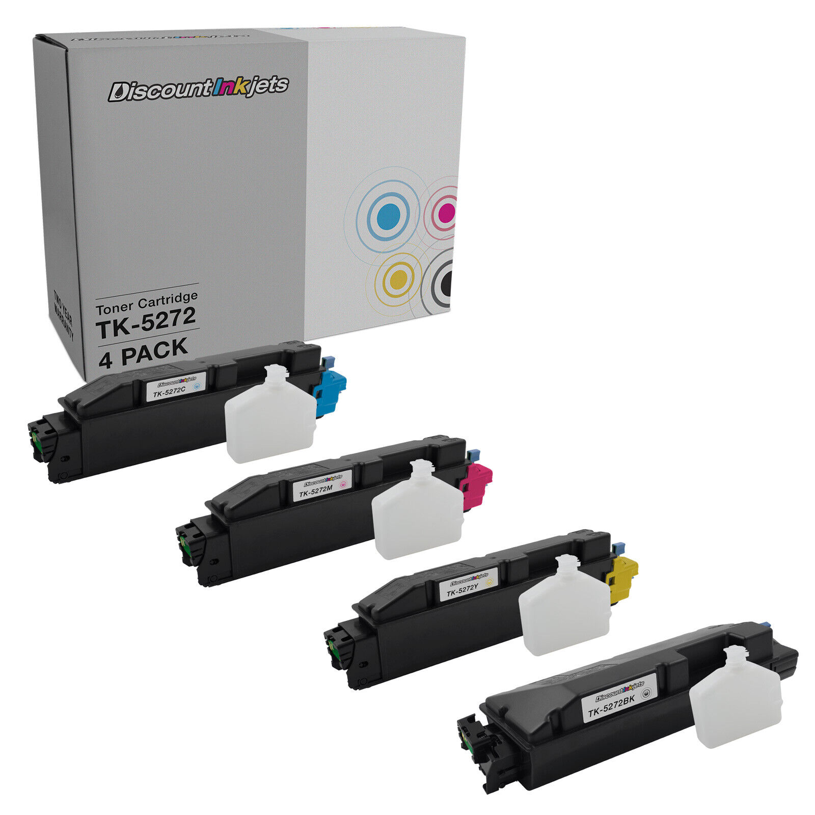 LD Compatible Toner Replacements for Kyocera Mita TK-5272 (Blk, C, M, Y, 4-Pk)