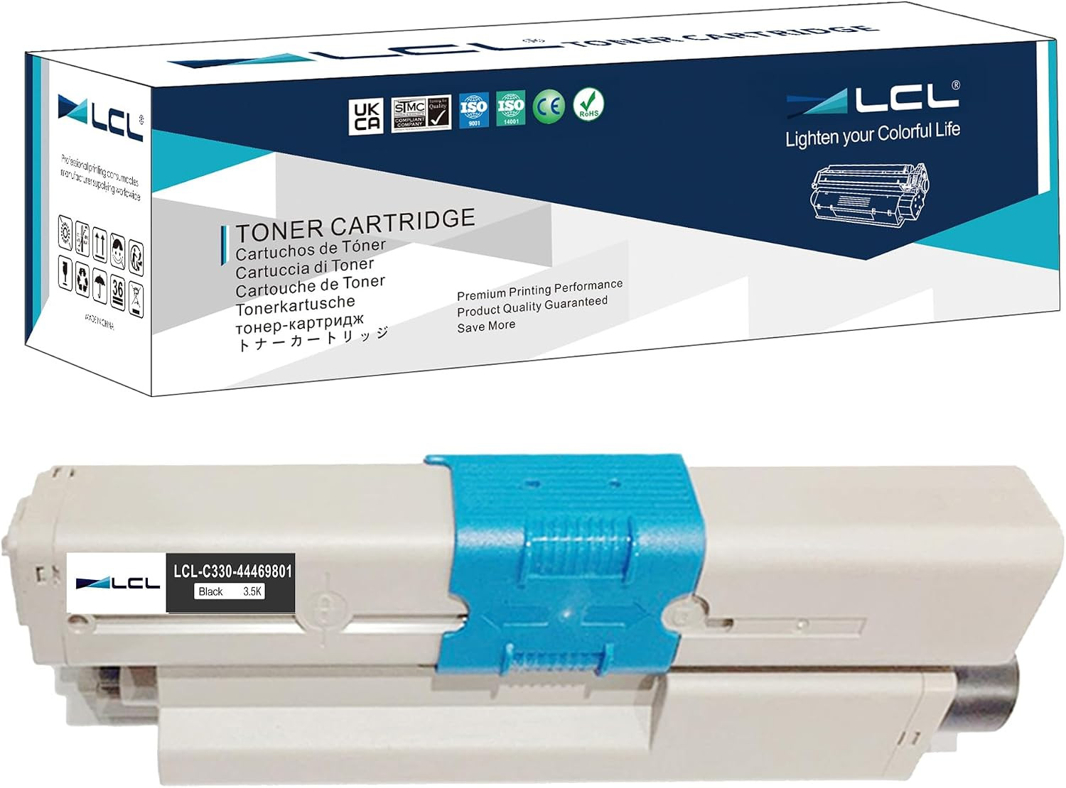 LCL Black Toner Cartridge for OKI C17 C310 C330 C510 MC361 MC562 (1-Pack)