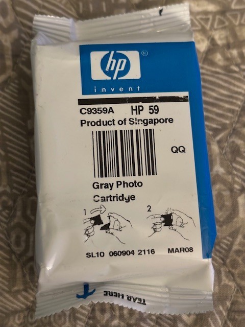 Genuine HP 59 Gray Photo Ink Cartridge New Sealed EXPIRED