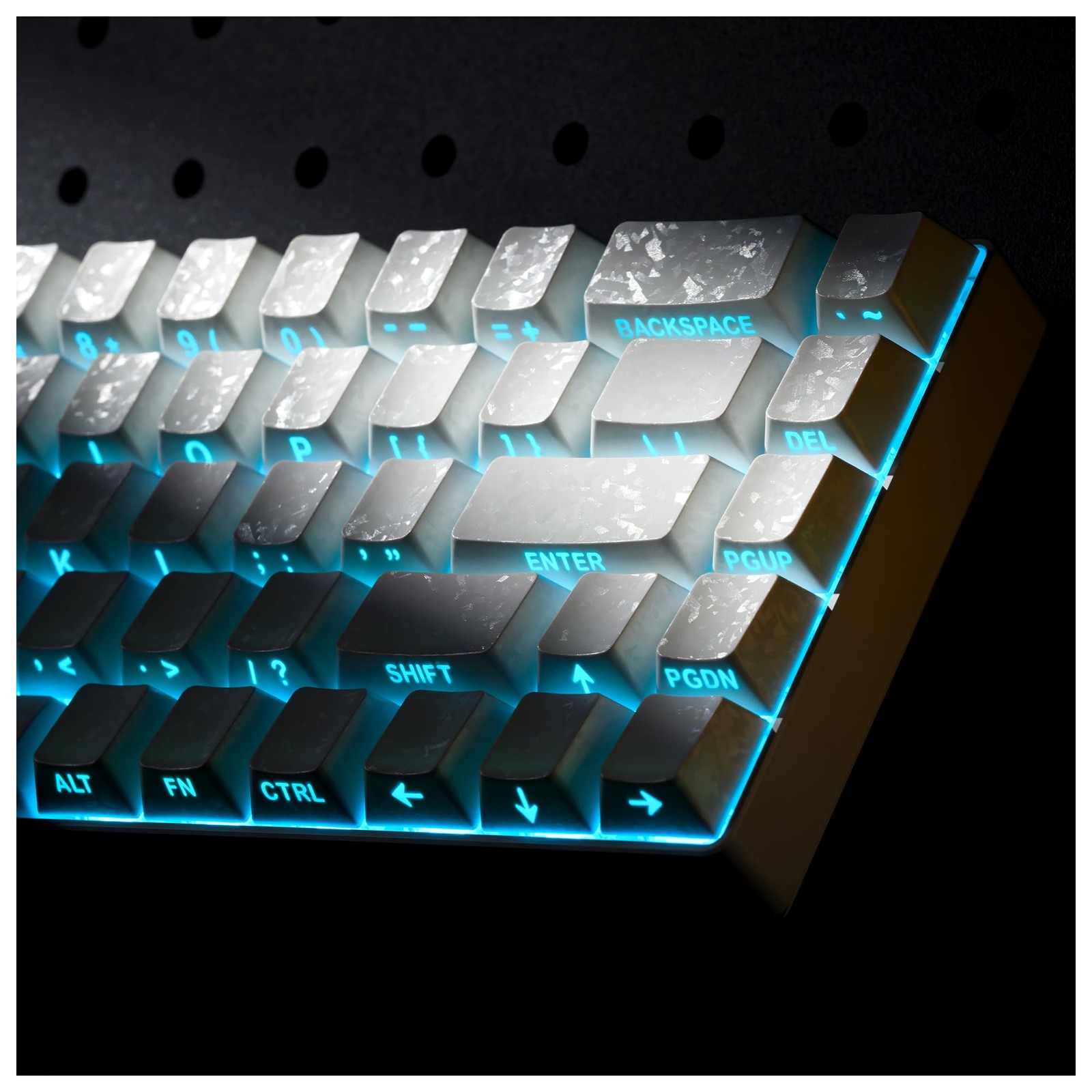XVX White Shine Through Keycaps Forged Carbon Texture Cherry Profile PC