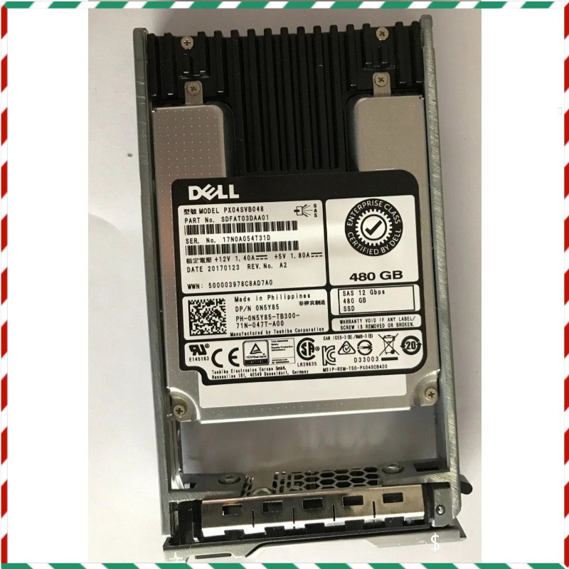 0N5Y85 N5Y85 DELL TOSHIBA PX04SVB048 480GB 12G SAS SSD 2.5 SFF MD3820I R730 R720