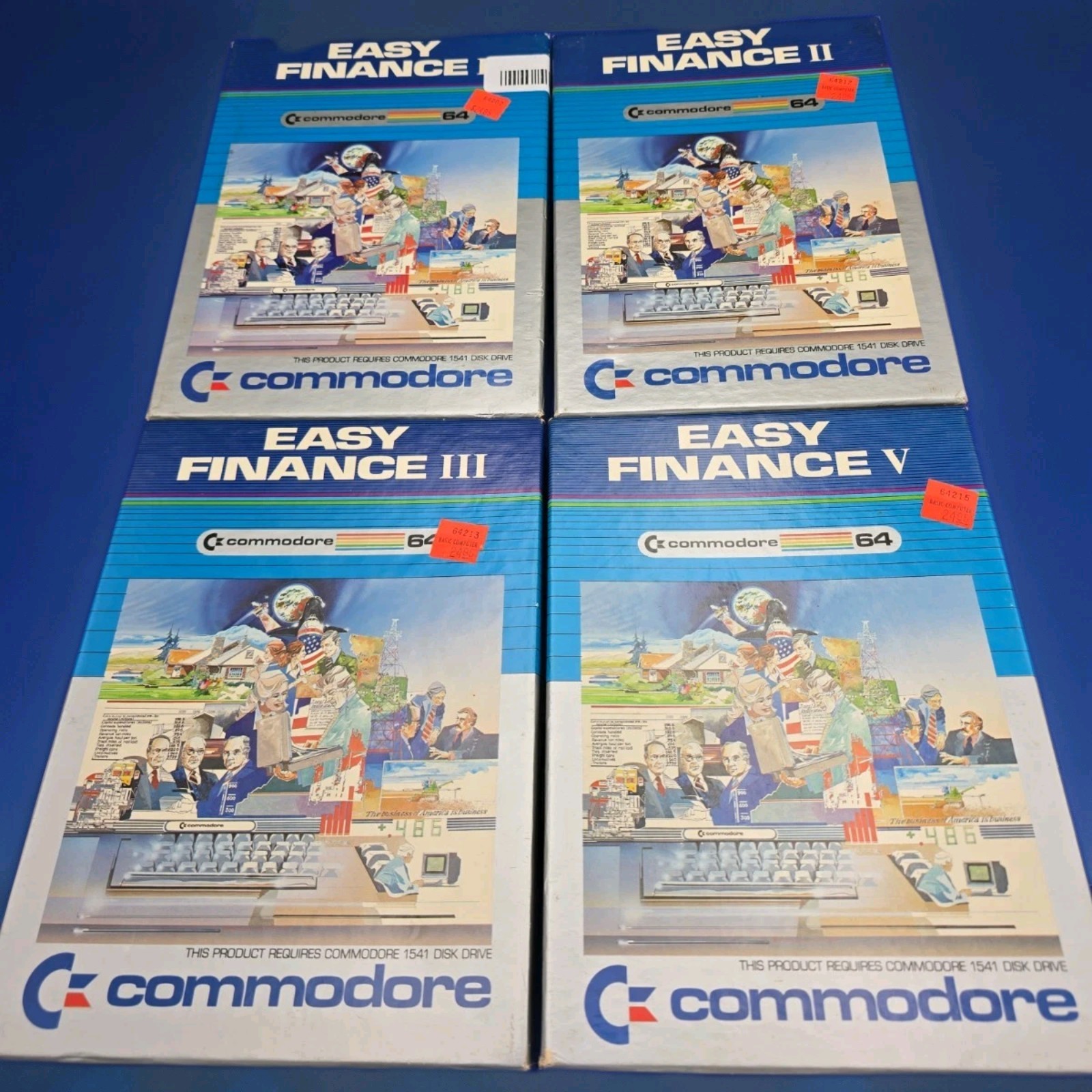 Vintage Commodore 64 Easy Finance I II III V 5.25 Floppy Disk Software Lot VG