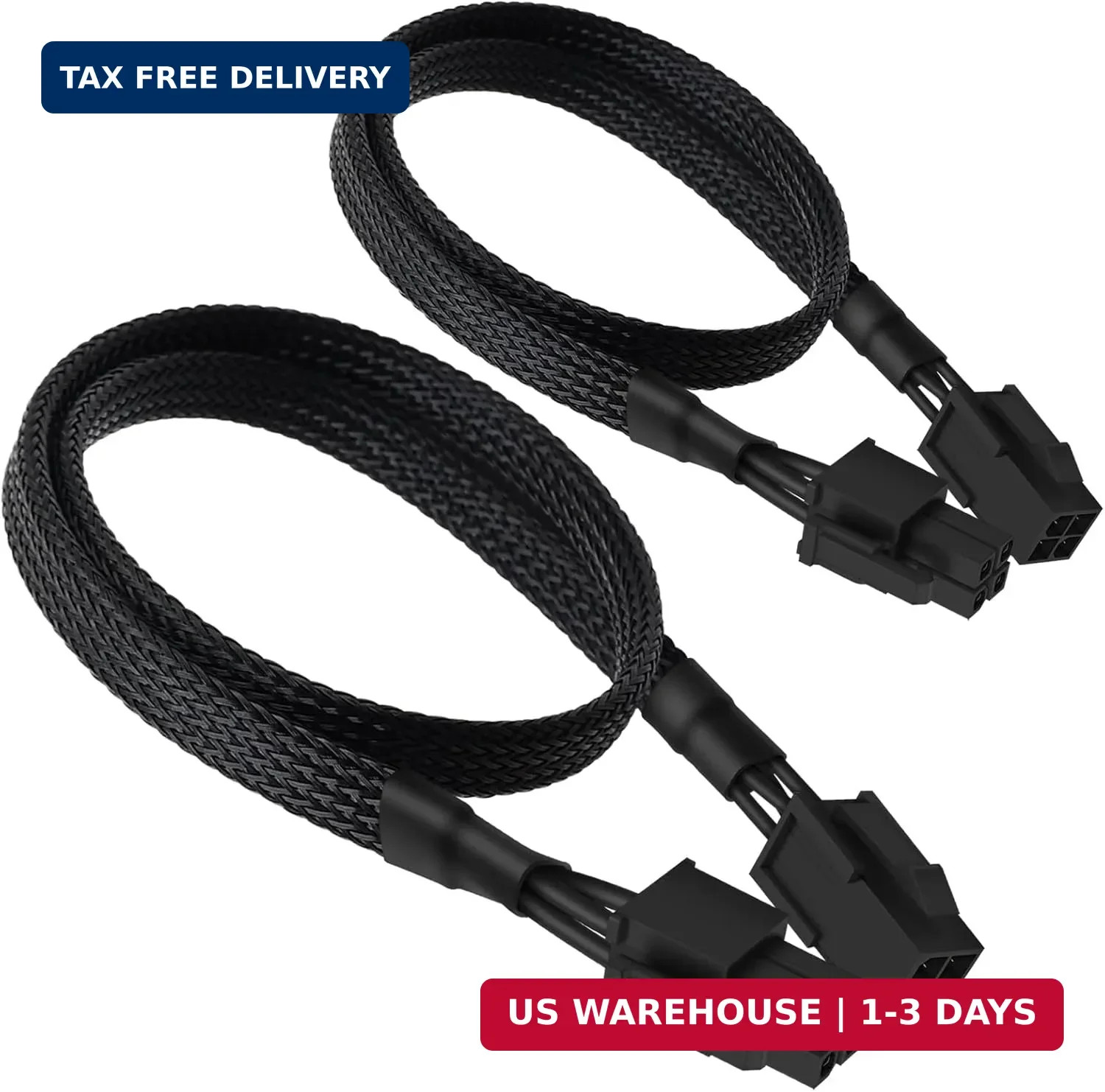 (2-Pack) ATX 4 Pin Extension Cable, Motherboard CPU 4pin Male to Female Adapter