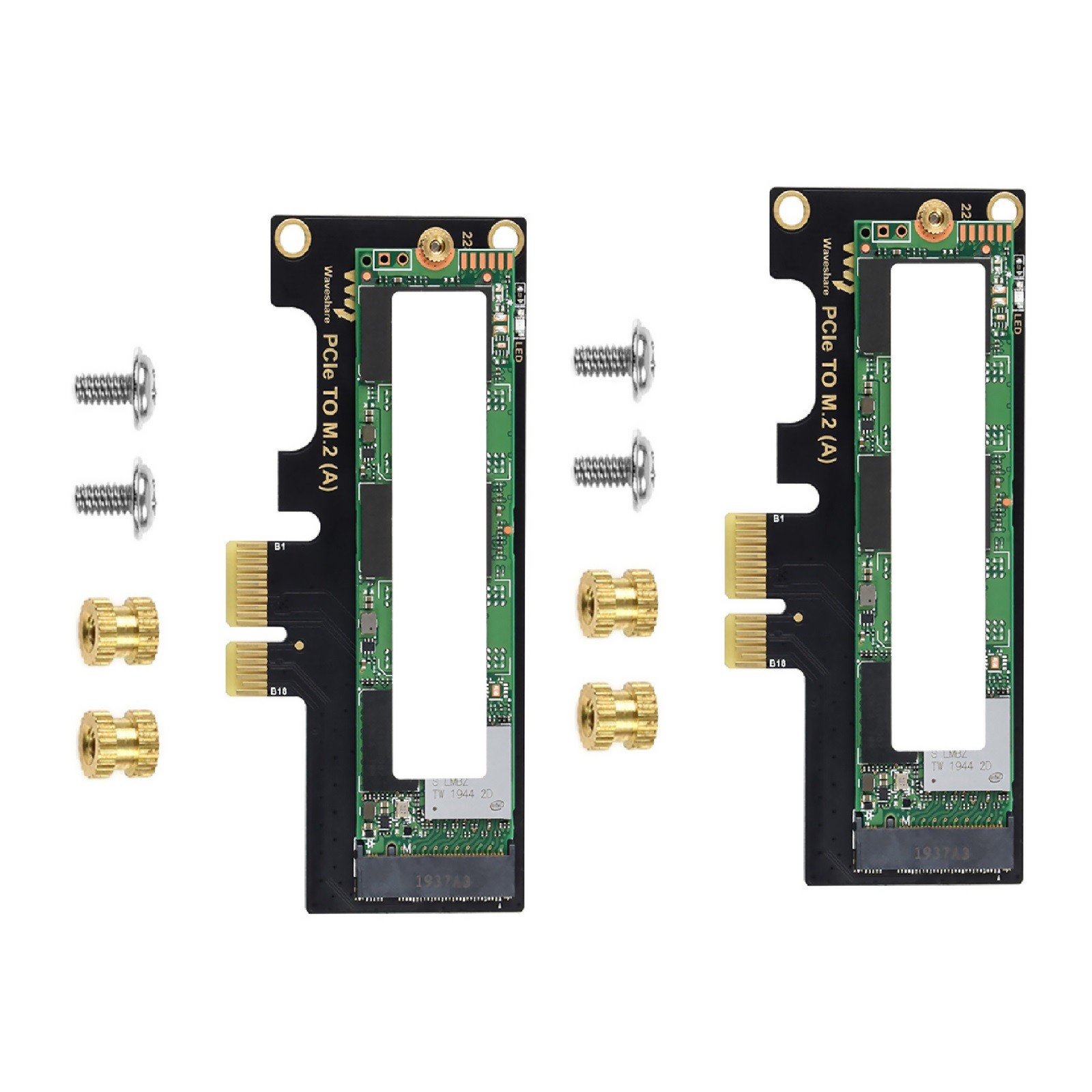 2Pcs PCIe to M.2 Adapter Card For Motherboards With PCI-EX1/X4/X8/X16 Card Slot,