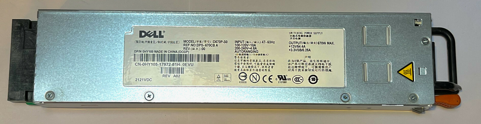 DELL D670P-S0 Switching Power Supply 670W - 0P424D - DPS-670CB A