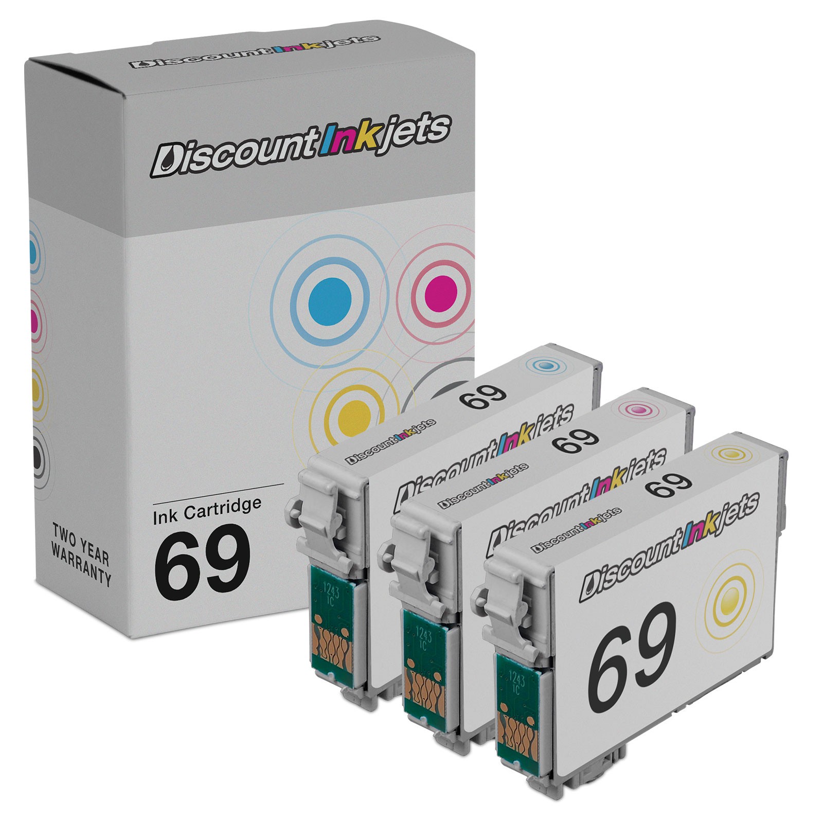 3PK T069 Reman COLOR Ink Cartridge for Epson T0691 Workforce N10 N11 NX100 NX110