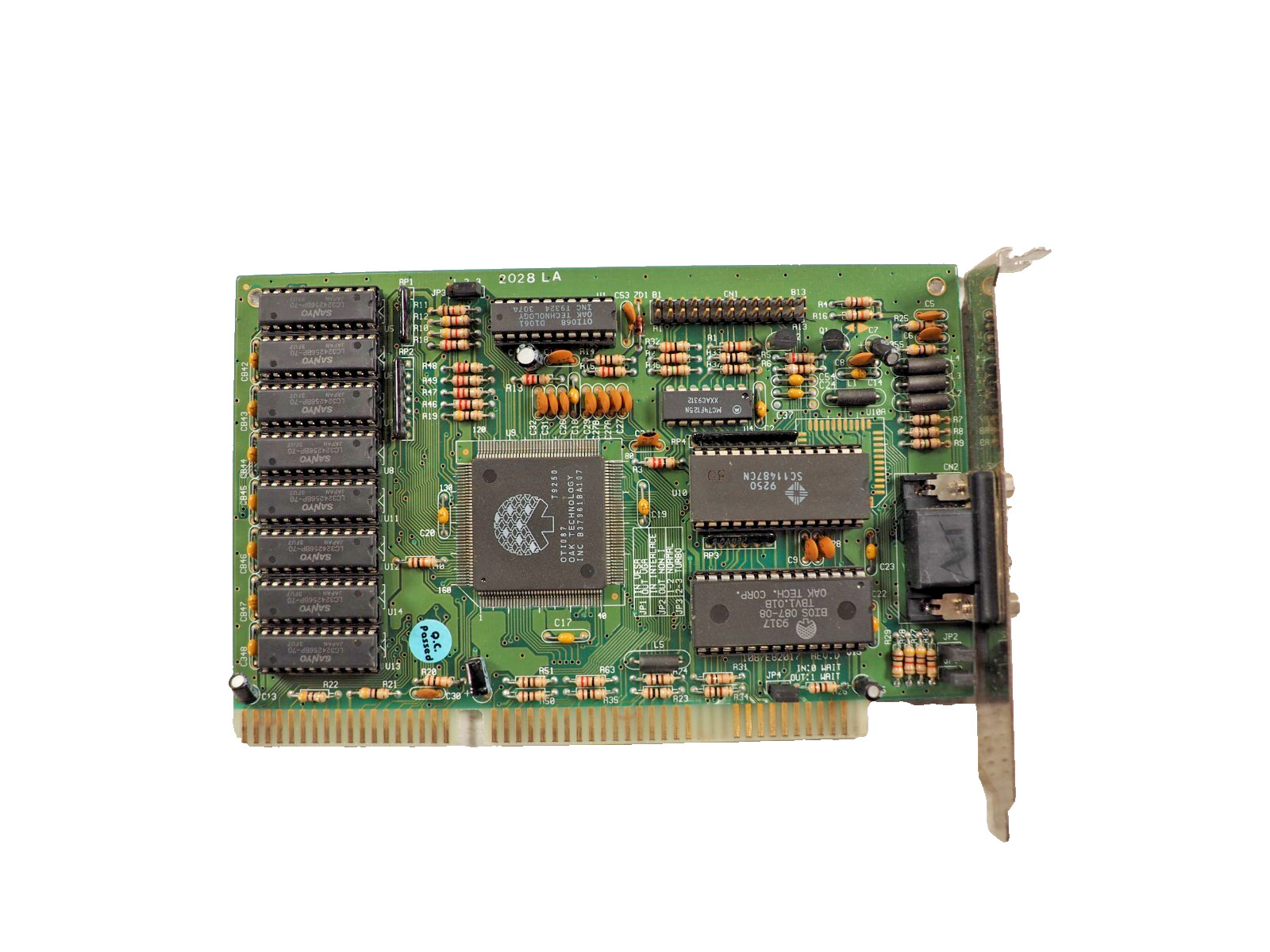 OAK Technology IDWINXL-D1 16-Bit ISA 1MB SVGA VGA Vintage Video Card