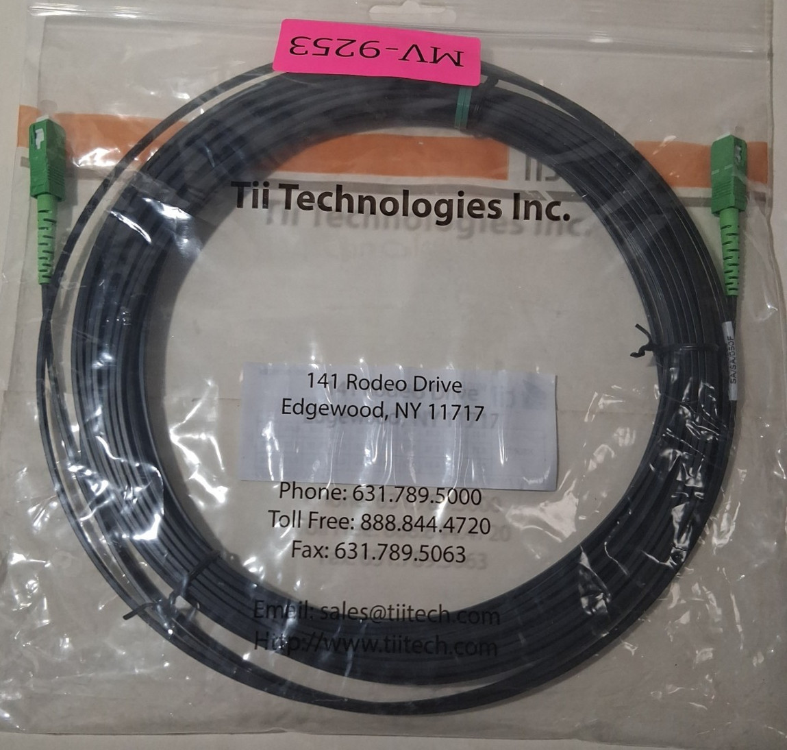Tii Z1K9R8-SASA050F 50ft SC/APC to SC/APC G.657.B3 Fiber Optic MicroDrop Cable