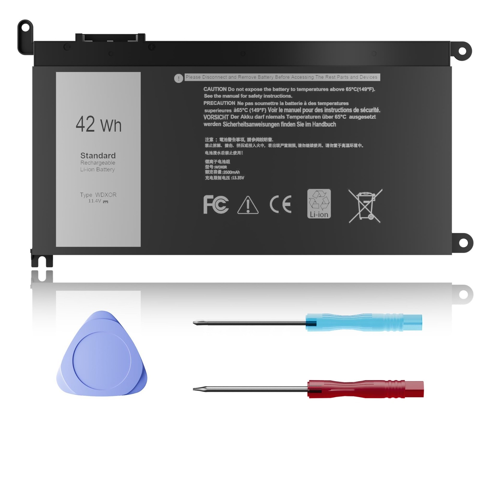 High-Capacity 42Wh Laptop Battery for Dell Inspiron 5000 7000, Latitude 3189, 33