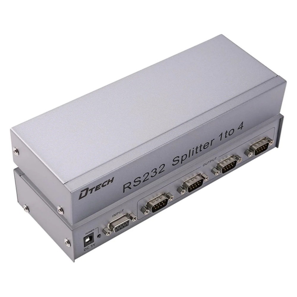 Lenovo DTech 4-Ports RS232 Serial Splitter Box COM Port Expander W/Power Adapter