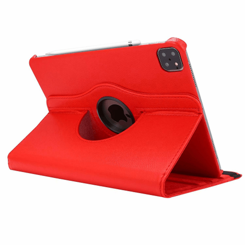 Leather Flip 360° Rotating Portfolio Stand Case Cover RED for iPad Pro 12.9