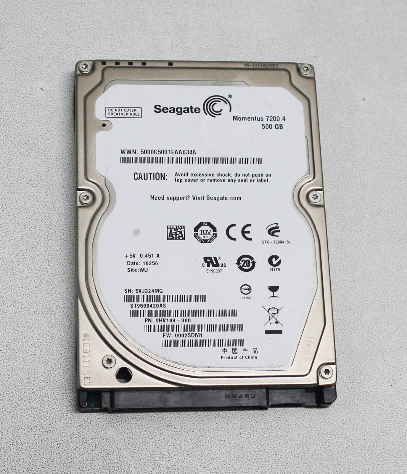 ST9500420AS Seagate Momentus Drive 500Gb 7200Rpm "GRADE A"