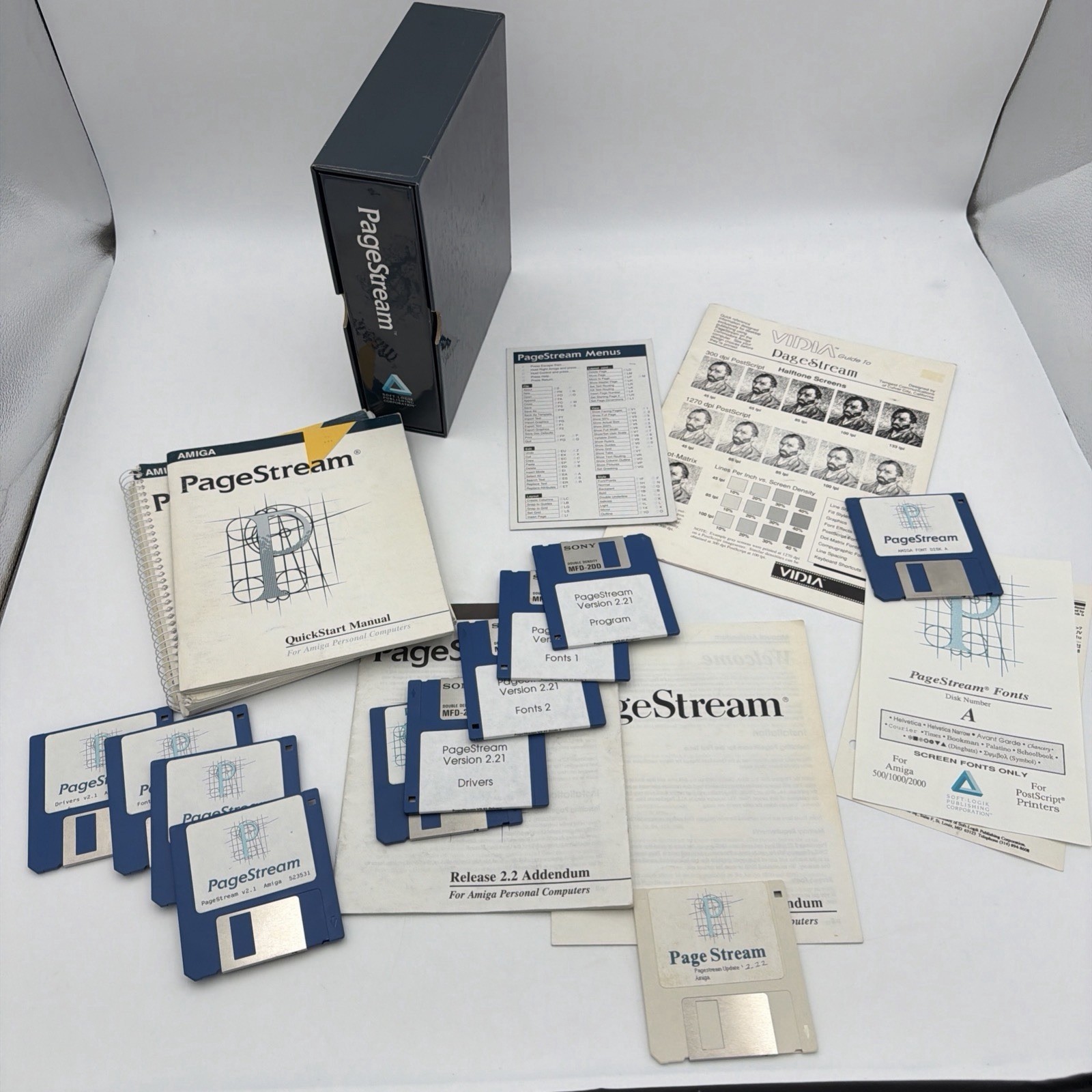 PageStream 2.x Lot Commodore Amiga Boxed DTP Software Manuals Fonts Disks Tested
