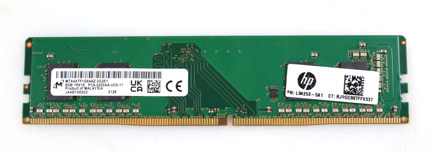 8GB Micron MTA4ATF1G64AZ-3G2E1 PC4-3200AA DDR4 Non-ECC UDIMM Desktop RAM
