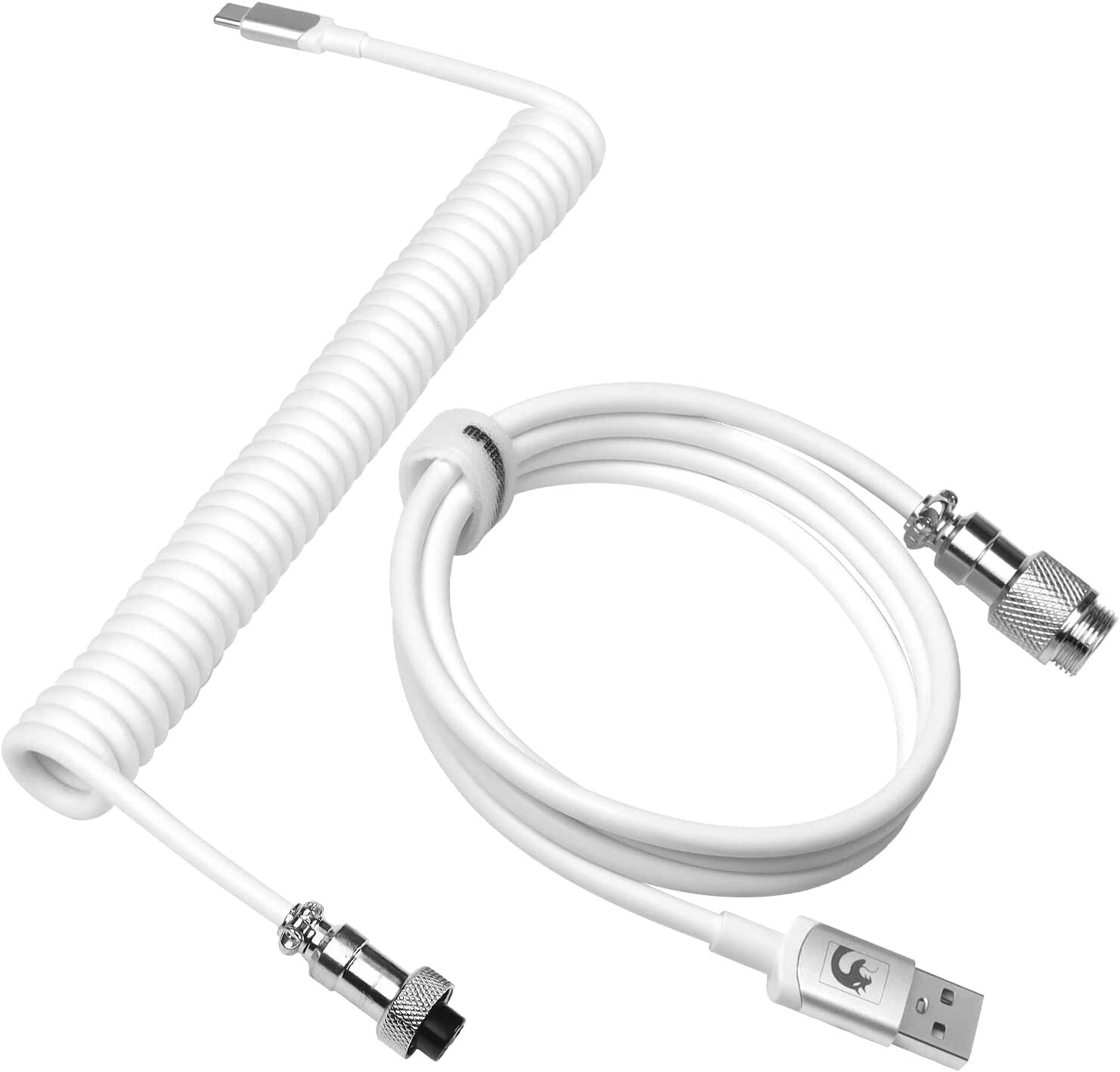MAMBASNAKE Coiled Cable, Pro Custom USB-C Aviator Cable for Mechanical Keyboard