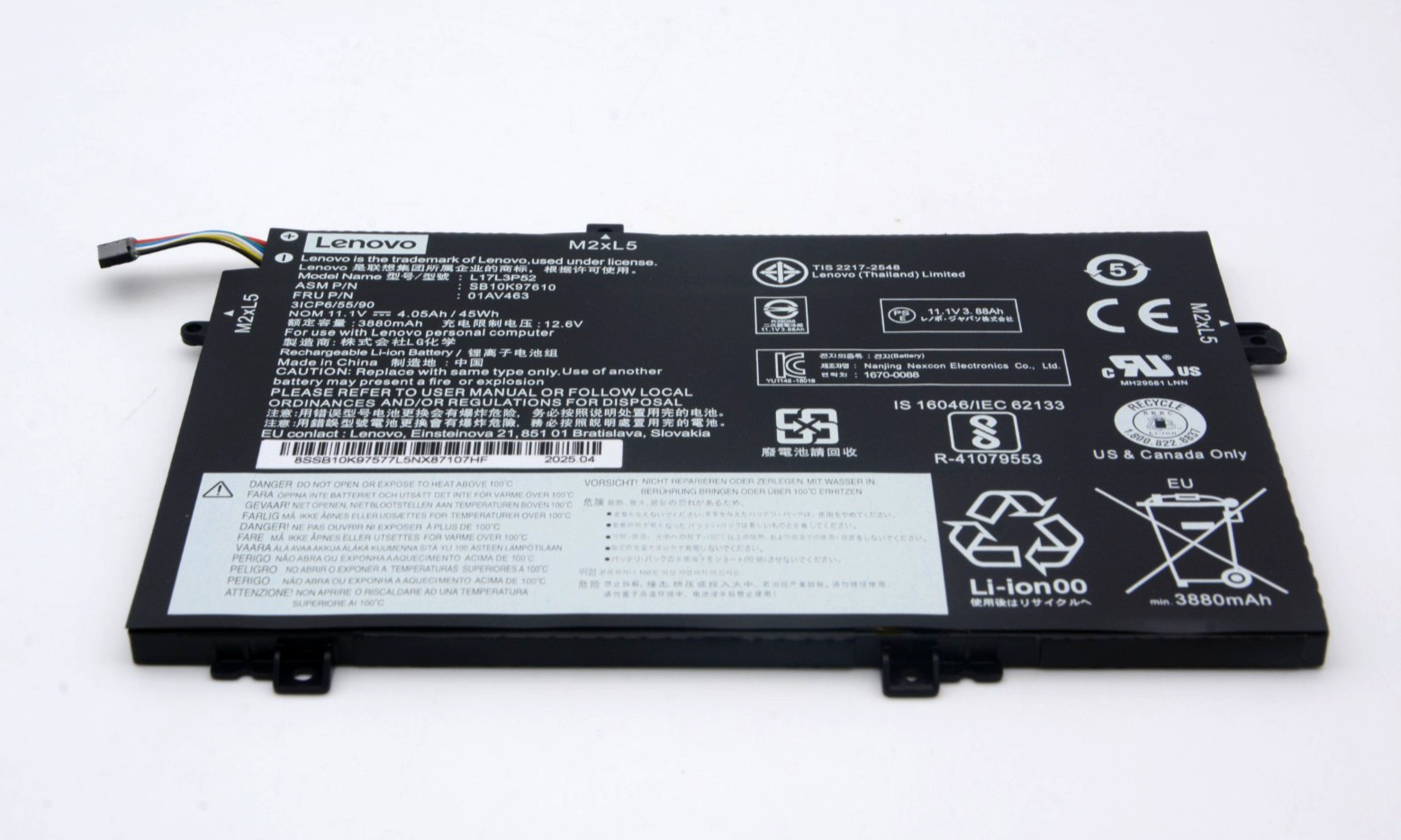 OEM Genuine 45Wh L17L3P52 01AV463 Battery for Lenovo ThinkPad L480 L490 L580 US