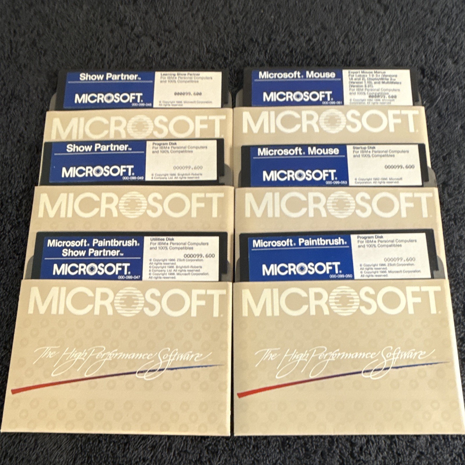 Vintage Microsoft Floppy Discs 5.25” 1986 lot of 6
