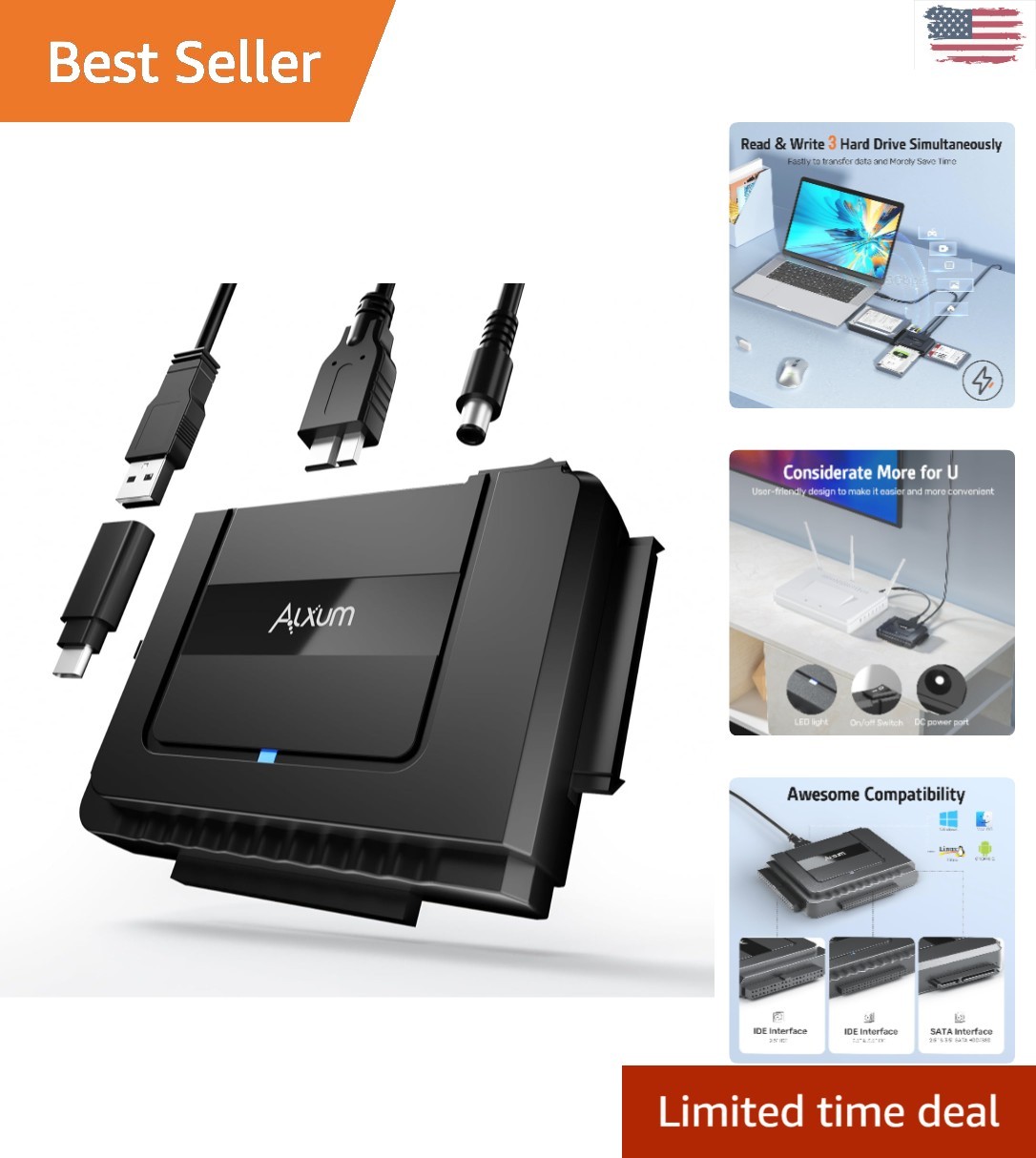 Versatile USB 3.0 SATA/IDE Adapter Kit for 2.5" 3.5" Drives: Fast Data Recovery