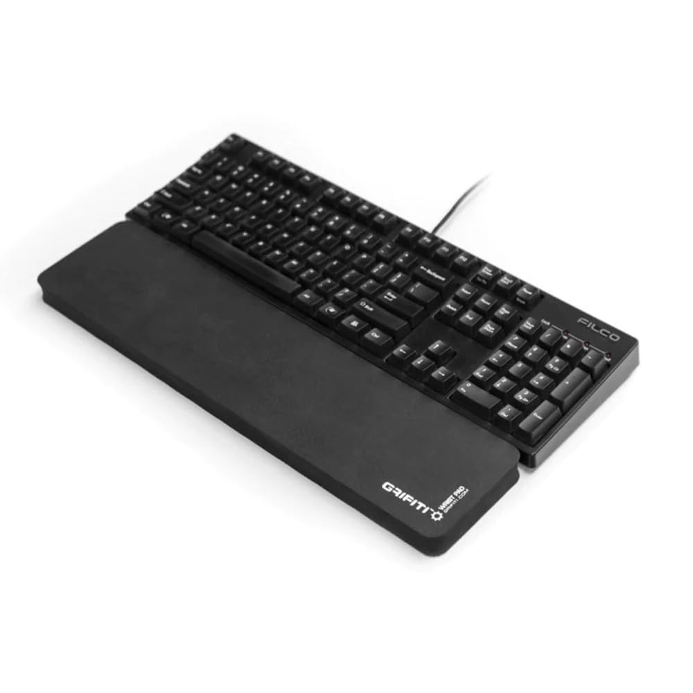 17 Inch Black Fat 4 Inch Wide Memory Foam Ergonomic Keyboard Palm Wrist Rest Pad