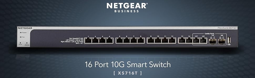 Netgear ProSafe 16 port 10Gbe smart managed switch XS716T Used condition