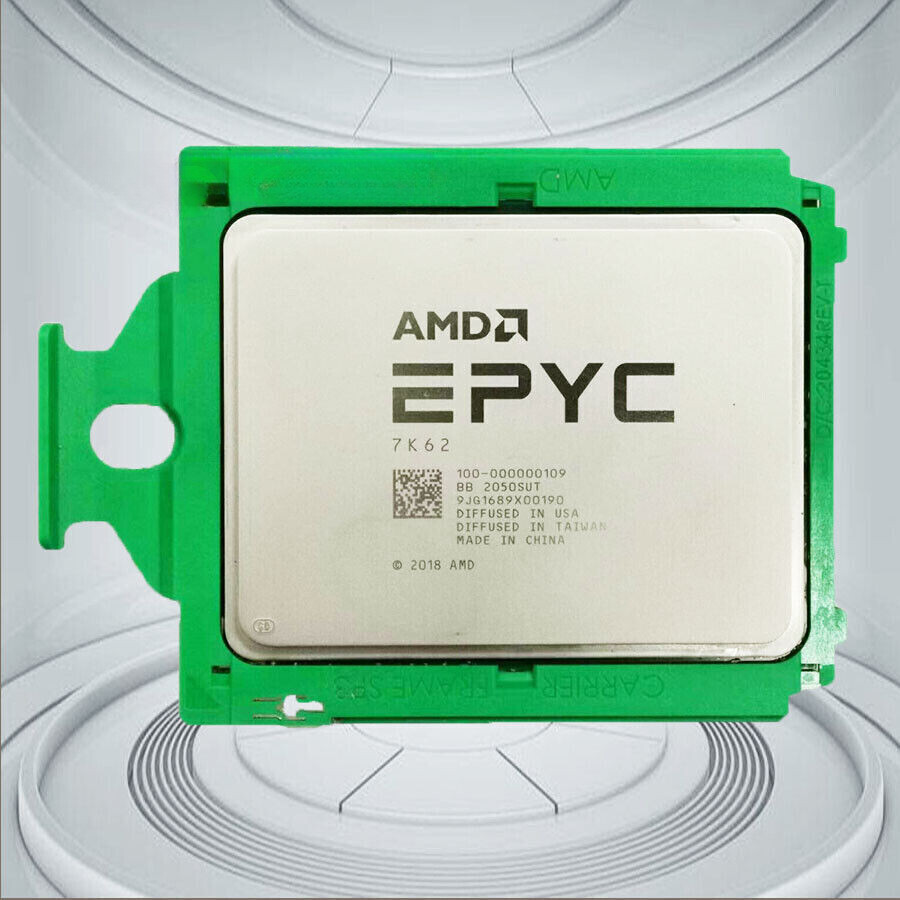 AMD EPYC 7K62 CPU Unlocked 2.6-3.3 GHz 48 Cores (OEM ）
