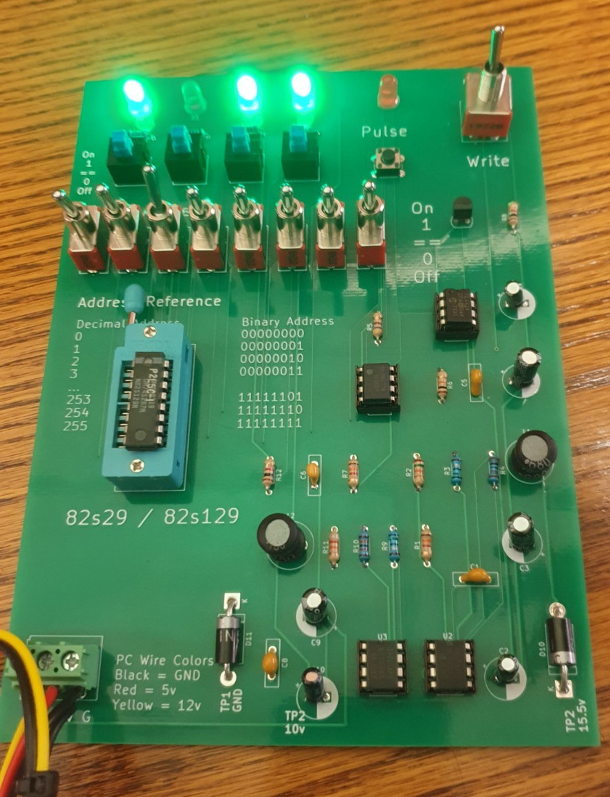 Manual PROM Programmer PCB for 82s129 82s126 74s287 74s387 DIY Solder