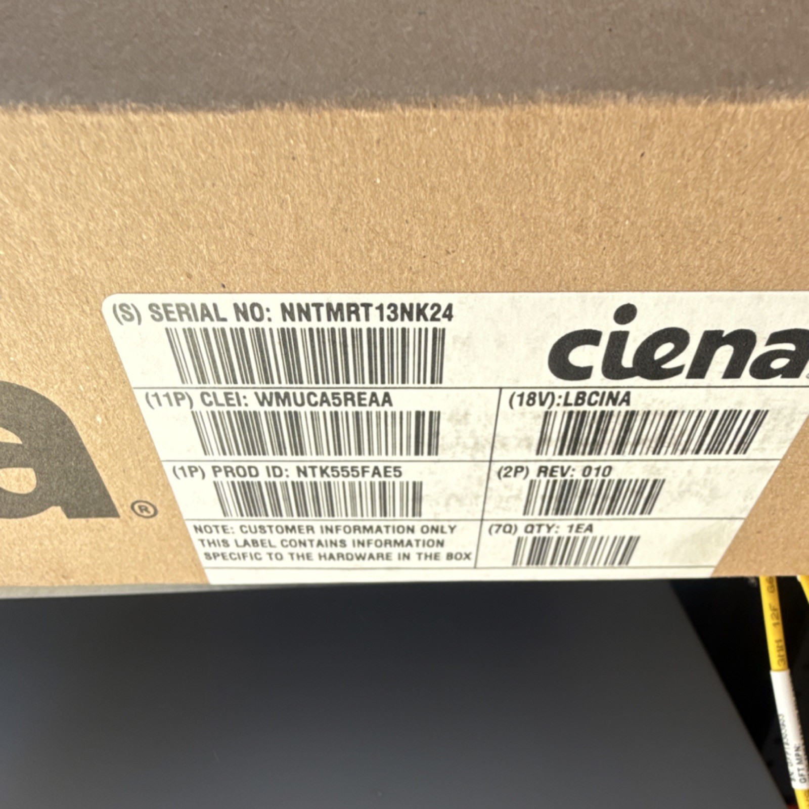 Ciena NTK555FAE5 SP2 Dual CPU Shelf Processor 