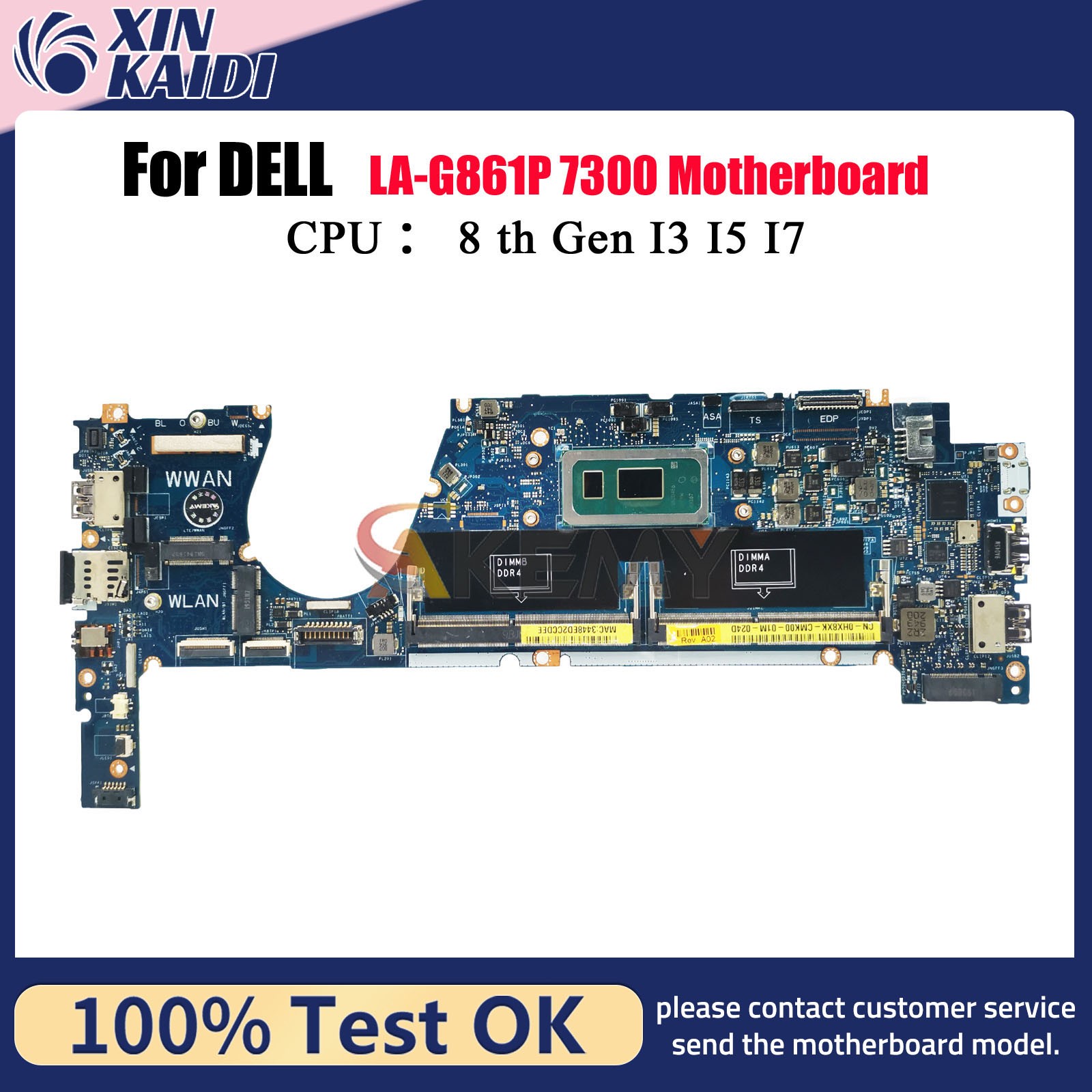 LA-G861P EDC30 Notebook Mainboard For Dell Latitude 7370 09XFPT 0HX8XK i5 i7