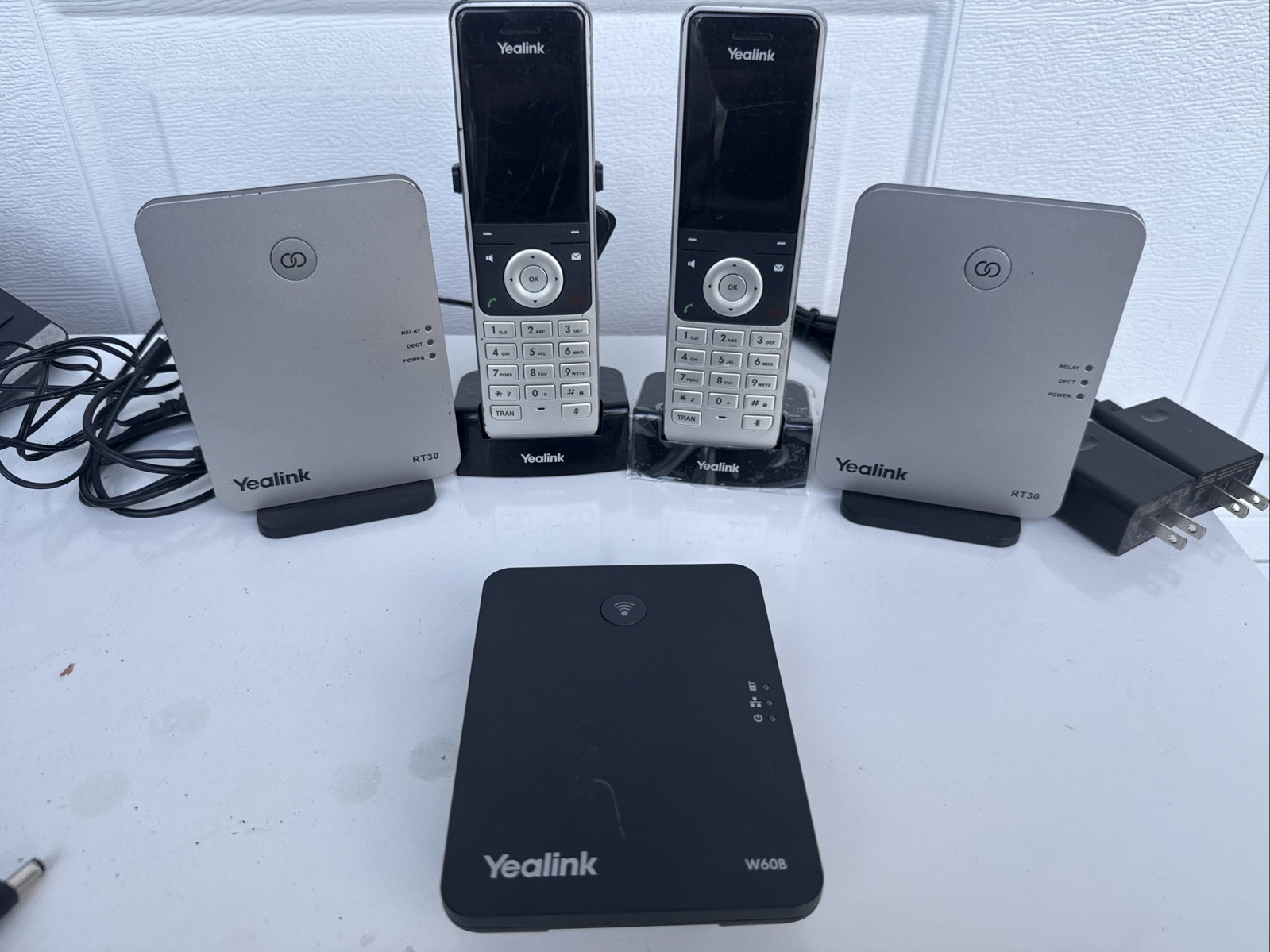 2 Yealink W56H Wireless DECT Handset w/ Charging Cradle, Dect IP Base, And Repea