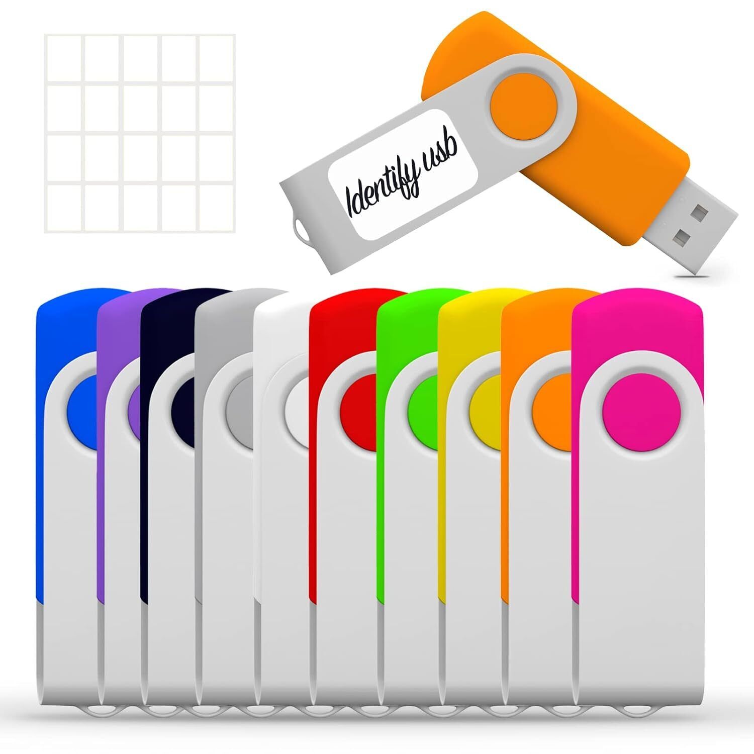 4Gb Usb Flash Drive, Flash Stick 4 Gb 10 Pack Memory Stick Swivel Thumb Drives