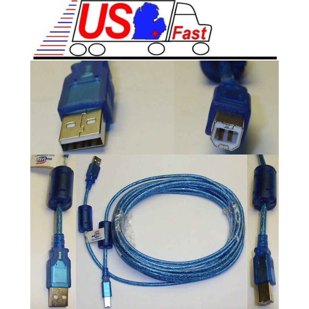 20ft long USB2.0 A~B AB Printer Cable/Cord/Wire PC/MAC/Canon/Epson/Dell/HP {BLUE