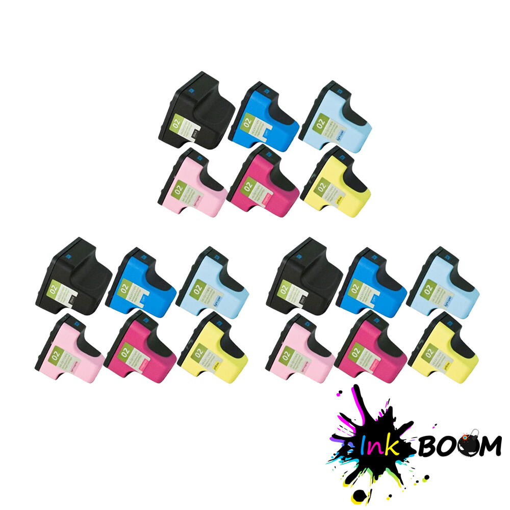 18 Ink Cartridges replace for HP 02XL Photosmart 3210xi 3213 D7155 D7160 D7345