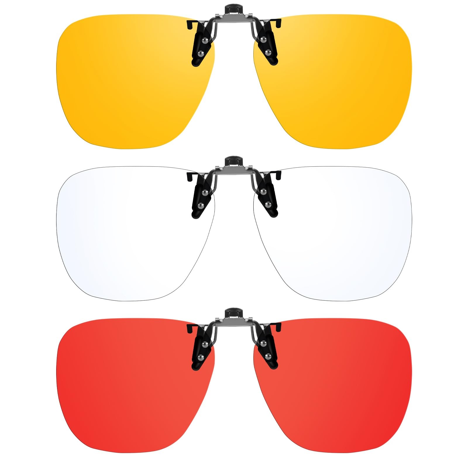 3 Pack Clip On Blue Light Blocking Glasses for Eyes Strain/Light-Sensitive Fl...