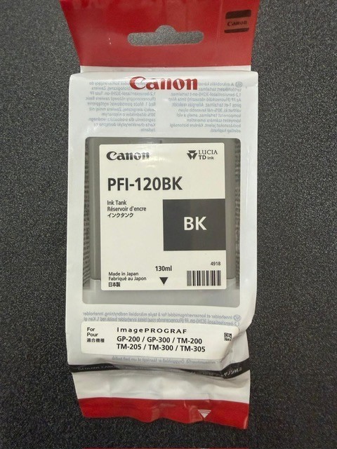 NEW Canon PFI-120BK 4918 Black Ink Tank SEALED Exp 04/2026